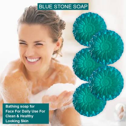 CHITAKSH Plum Perfect Blue Stone Bath Soap (100GM) (PACK OF 5)