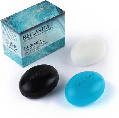 BELLAVITA Perfumed Bathing Soap Bar For Men|3X100gm|Helps in Relaxing & Cleansing Skin|