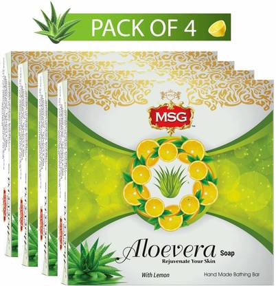 MSG Premium Aloevera Lemon Soap, Hand Made Soap