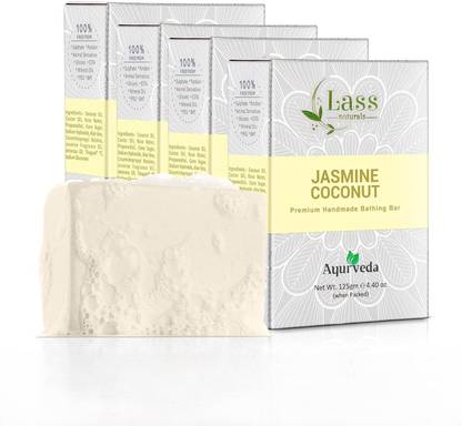 Lass Natural Jasmine & Coconut Handmade Bathing Bar | Refreshing, Glowing & Nourishing Skin