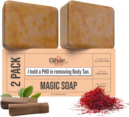 GharSoaps Sandal Wood And Saffron Soap For Glowing & Refreshing Skin