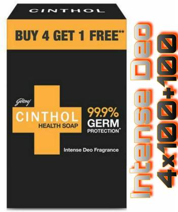 CINTHOL Health Intense Deo Fragrance 99.9% Germ Protection Soap (4U*100+100)