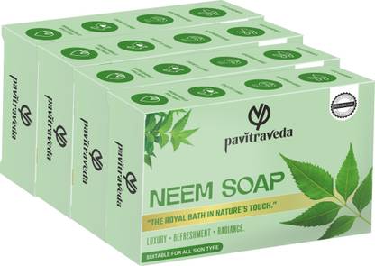 Pavitraveda Pure Neem Antiseptic Soap – Natural Handmade Bathing Bar for Healthy Skin