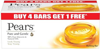 Pears Pure & Gentle Soap Bar (Buy 4 get 1 free)