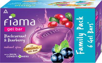FIAMA Blackcurrant & Bearberry Soap Gel Bathing Bar, for Moisturized & Radiant Skin