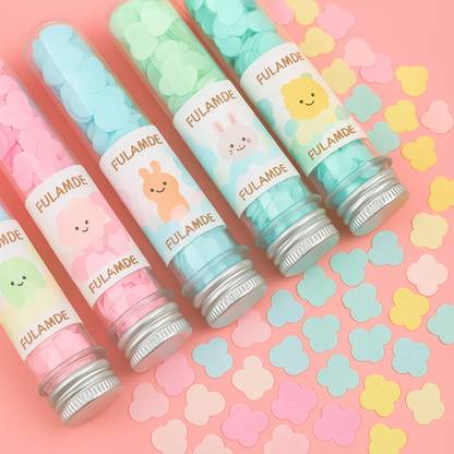 FULAMDE 6 Pcs Floral Scented Travel Soft Paper Soap Flower Design Tube Shape