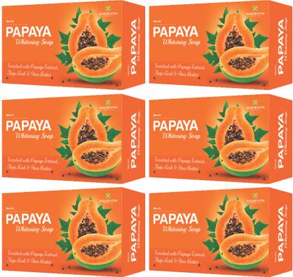 MORVIN Papaya Skin Whitening Soap (Pack Of 6)