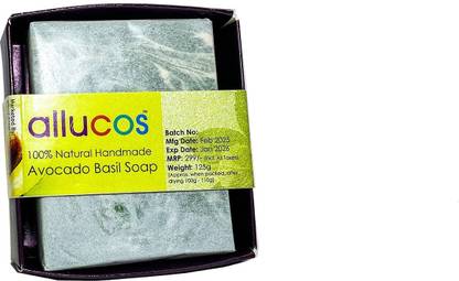 ALLUCOS Handmade Avocado Basil Soap – Nourishing, Hydrating & Chemical-Free