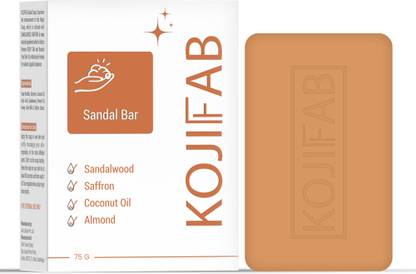 Kojifab Sandal Wood And Saffron Soap for Tan removal and Glowing, Brightening Skin