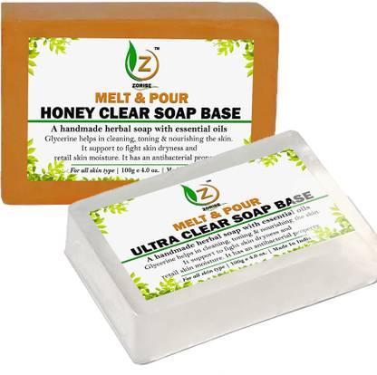 Zorise Glycerine Ultra Melt and Pour Soap Base(Clear+Honey)