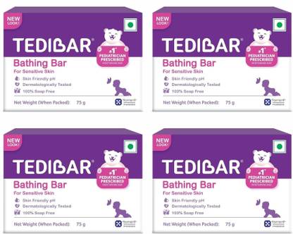Tedibar Baby Bathing Bar Soap (75 g) x Pack of 4