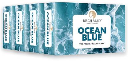 BIRCH & LILY Ocean Blue Soap for Deep Cleansing, Refreshing & Exfoliation ( 75gm Each)