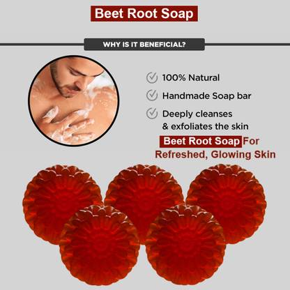 Groovy Broccoli Boost Beet Root Bath Soap (100GM) (PACK OF 5)