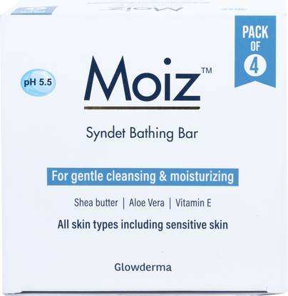 Moiz Syndet Bathing Bar | pH 5.5 | Paraben, Sulphate & Soap Free| For Sensitive Skin