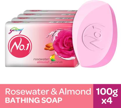 Godrej No.1 Rosewater & Almond Bath Soap