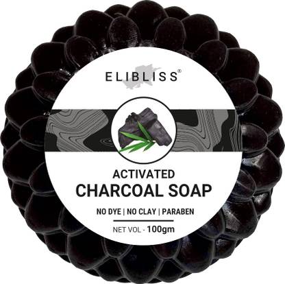 ELIBLISS Deep Cleaning & Exfoliating Activated Charcoal Soap For Men & Women