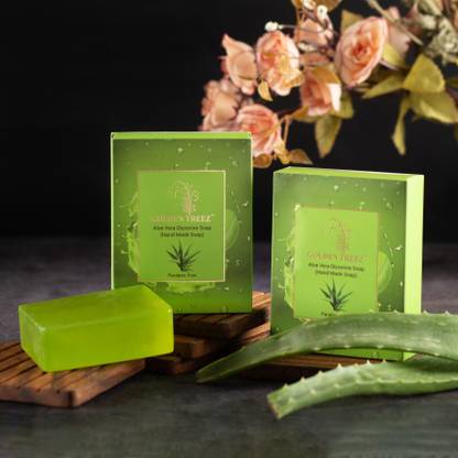 Golden Treez AloeVera Handmade Soap For Anti Wrinkle Natural Soap Pack of 2