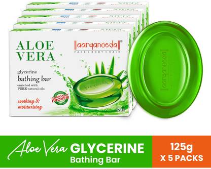 Aaryanveda Aloe Vera Bathing Bar Antiseptic & Moisturizing Soap Glycerine Neem Body Soap