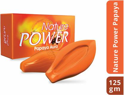 nature power Papaya Aura Beauty Soap with 76% TFM 3 Pieces