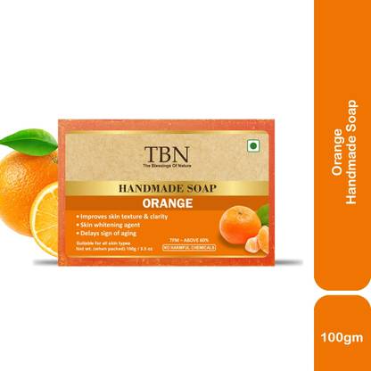 TBN 100% Pure & Natural Orange Face & Body Soap for Skin Brightening, Pigment