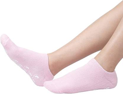 GOLDINKS Cotton & Silicone Spa Gel Socks Ankle Length For Pain Relief, Heel Crack Foot Support
