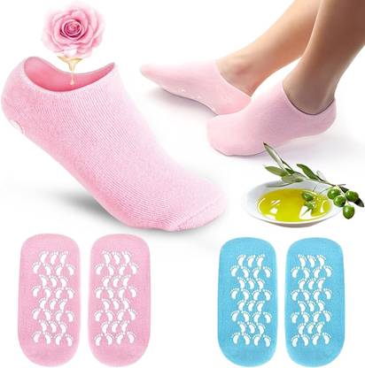 JOICE IMPEX Moisturizing Gel Socks with Aloe Vera, Jojoba Seed Oil, Olive Oil, Vitamin E, Pack of 1