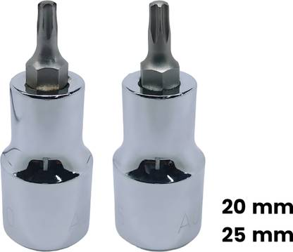 4MECH T-20+T-25, Hardened Chrome Vanadium Steel, Torx Bit Socket Socket Set