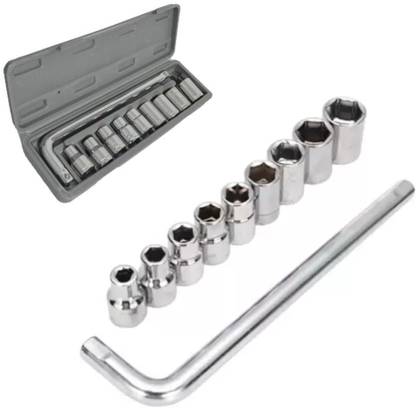 Bzore Premium Quality Set of 10 Socket for Multipurpose use Socket Set