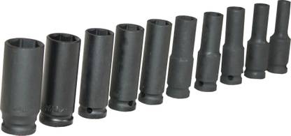 Digital Craft 10Pcs 1/2 Impact Deep Long Pneumatic Socket Head 8-24mm Wrench Workshop Tools Socket Set