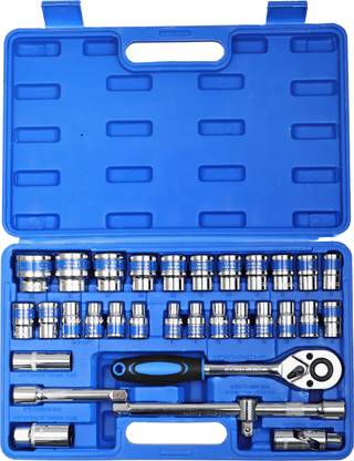 AEGON 1/2'' 32 pcs Heavy Duty Chrome Vanadium Combinational Ratchet Auto Repair & DIY Socket Set