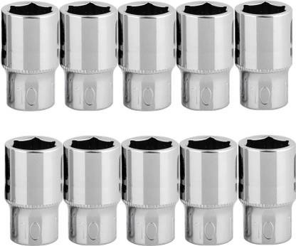 4MECH 10MM Shallow x 10 -1/4" Drive CRV Steel Hardened Home and Professional Use Socket Set