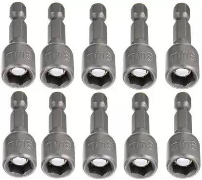 TOOLMATCH 8 MM Drill Bit Nut Driver Set Single Sided Speed Wrench (Pack of 10) Socket Set