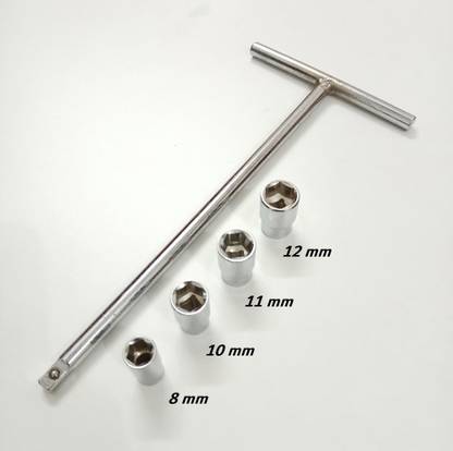 TOM 1/4" Drive T-Handle Socket Set with (8, 10, 11, 12 mm) 4 Socket Set