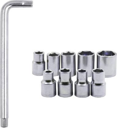 Dazzel Flex 10Pcs Hex Socket Wrench Spanner Tool Goti Set for Automobiles/Bike/Car Repair Socket Set