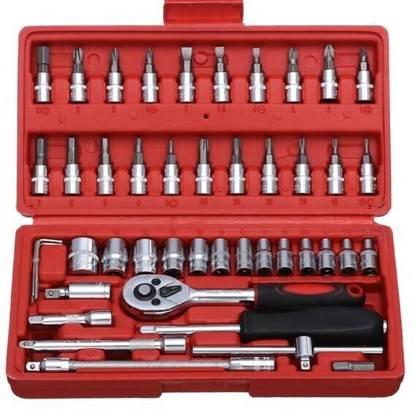 Techtest Socket Tool Set 46 in 1 Bit Socket Wrench Tool Kit Set Goti Tools Set Ratchet Socket Set