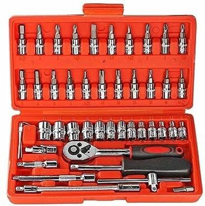 RanPra 46 in 1 TOOL KIT FOR BIKE REPAIRING,CAR etc. Socket Set