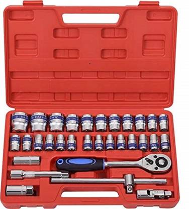 OKASTA 32Pcs Heavy 1/2"inch Combinational Ratchet Socket Wrench Socket Set