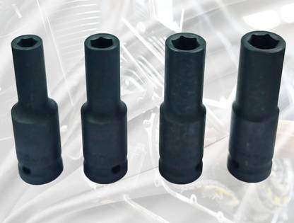 4MECH 8, 10, 12, 13mm Heavy Duty Deep Impact Socket Set