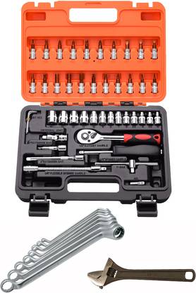 Digital Craft 46PC Socket Set ,10" Screw Wrench,8Pc Ring Spanner Set, Socket Set