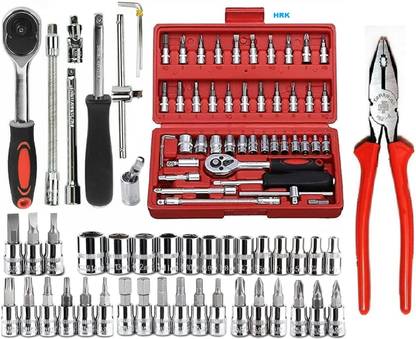 HENGLOBE 46-in-1 Socket Set Multi Purpose Tool Kit w/Wrench & Precision Sockets Socket Set