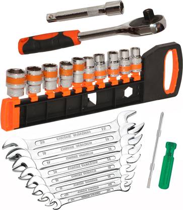 Digital Craft 12pcs 1/2" Socket Set,8Pc Double Open Spanner Set,6Inch 2 In 1 Screw Driver, Socket Set