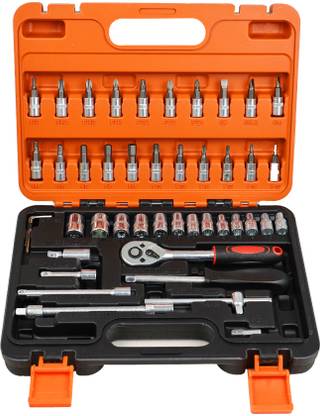 AEGON AEGON CR-V46 1/4'' 46 pcs Chrome Vanadium Steel 72 Teeth Ratchet Wrench Tool Kit Socket Set