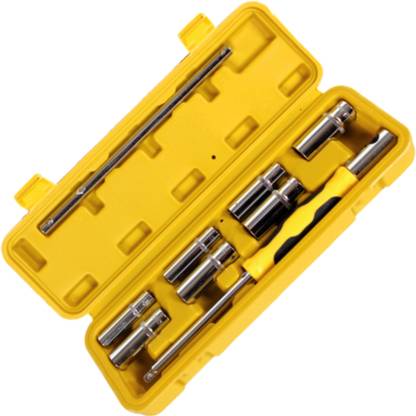 EASTMAN T-Handle Socket Wrench Set, Anti Slip Knurled Handle with 7 Hex Sockets E-2219 Socket Set