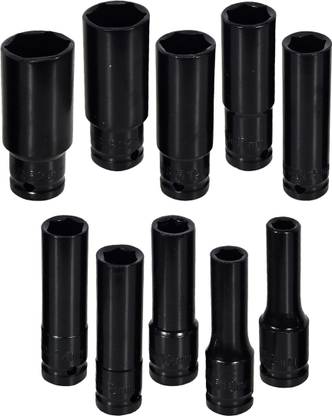 Digital Craft Professional 10Pcs Deep Impact Socket Set 8-24MM for Garage Air Tools Socket Set