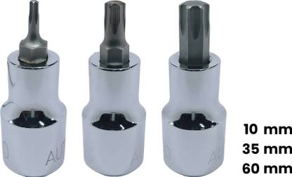 4NEX T-10+T-35+T-60, Hardened Chrome Vanadium Steel, Torx-Bit-Socket Socket Setÿÿ(Pack of 3)
