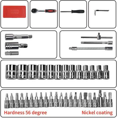 earthheven 46 in 1 Pcs Tool Kit for Home Use Spanner Set Bike Tool Kit Set Vehicle Tool Kit