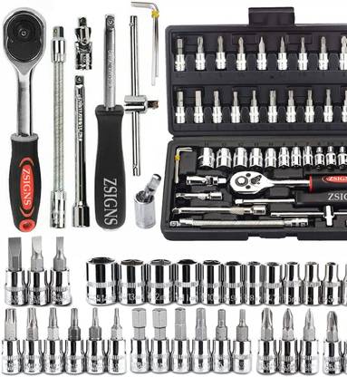 Maxxlite 46PCS 1/4 inch Drive Socket Set,Metric Ratchet Wrench Set Socket Set