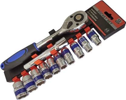 Inditrust 12pc CRV Socket set ½” Ratchet Size (10,11,12,13,14,16,17,19,21 and 24)mm Socket Set