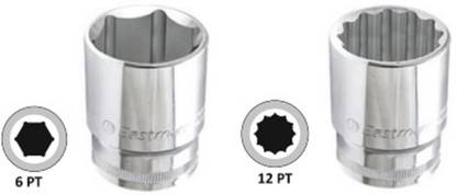 EASTMAN ET Bi-Hex 22mm 1/2 INCH SQ. DR. SOCKET-CRV Socket Set