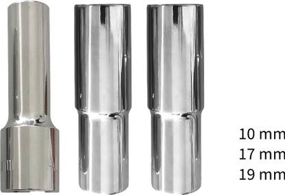 4MECH 10mm + 17mm + 19mm Hex Long Chrome Vanadium Steel, 1/2" Sq. Dr. 10mm + 17mm + 19mm Hex Long Chrome Vanadium Steel, 1/2" Sq. Dr. Single Sided Combination Wrench